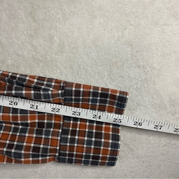 Pronto Uomo Blue Men’s XXL Orange Checkered Plaid Button-Up Collared Shirt - Picture 7 of 7